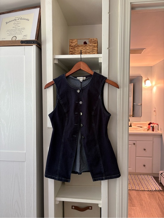 Urban Outfitters Tops - Urban Outfitters Dark Blue Denim Button Vest
